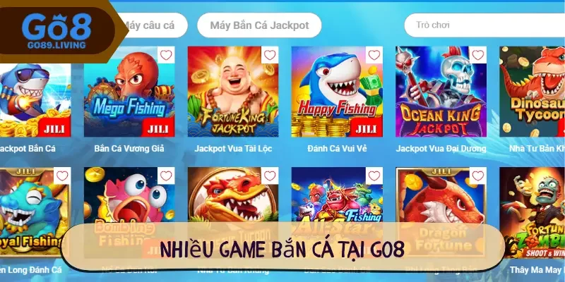 Nhiều game bắn cá tại Go8